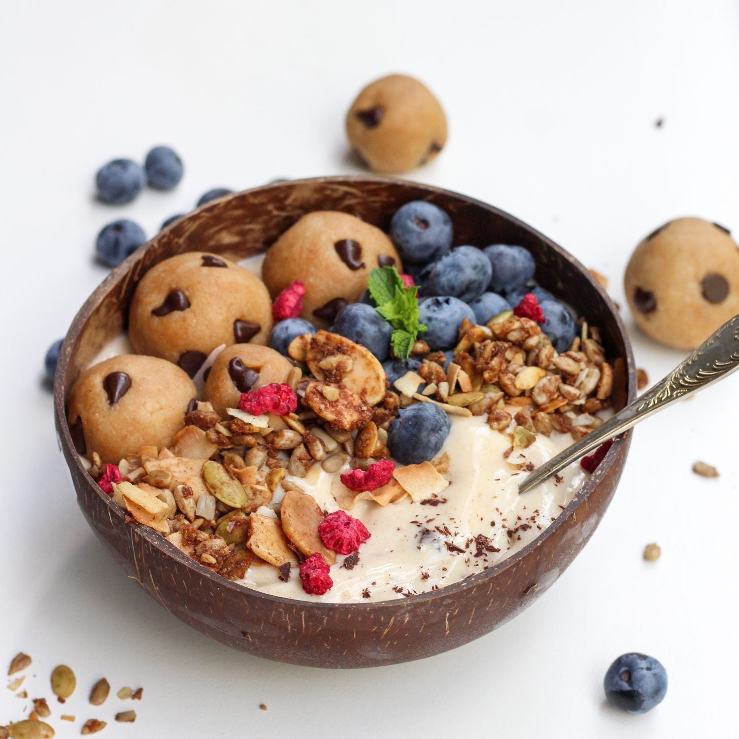 Cookie dough balletjes met bananenijs