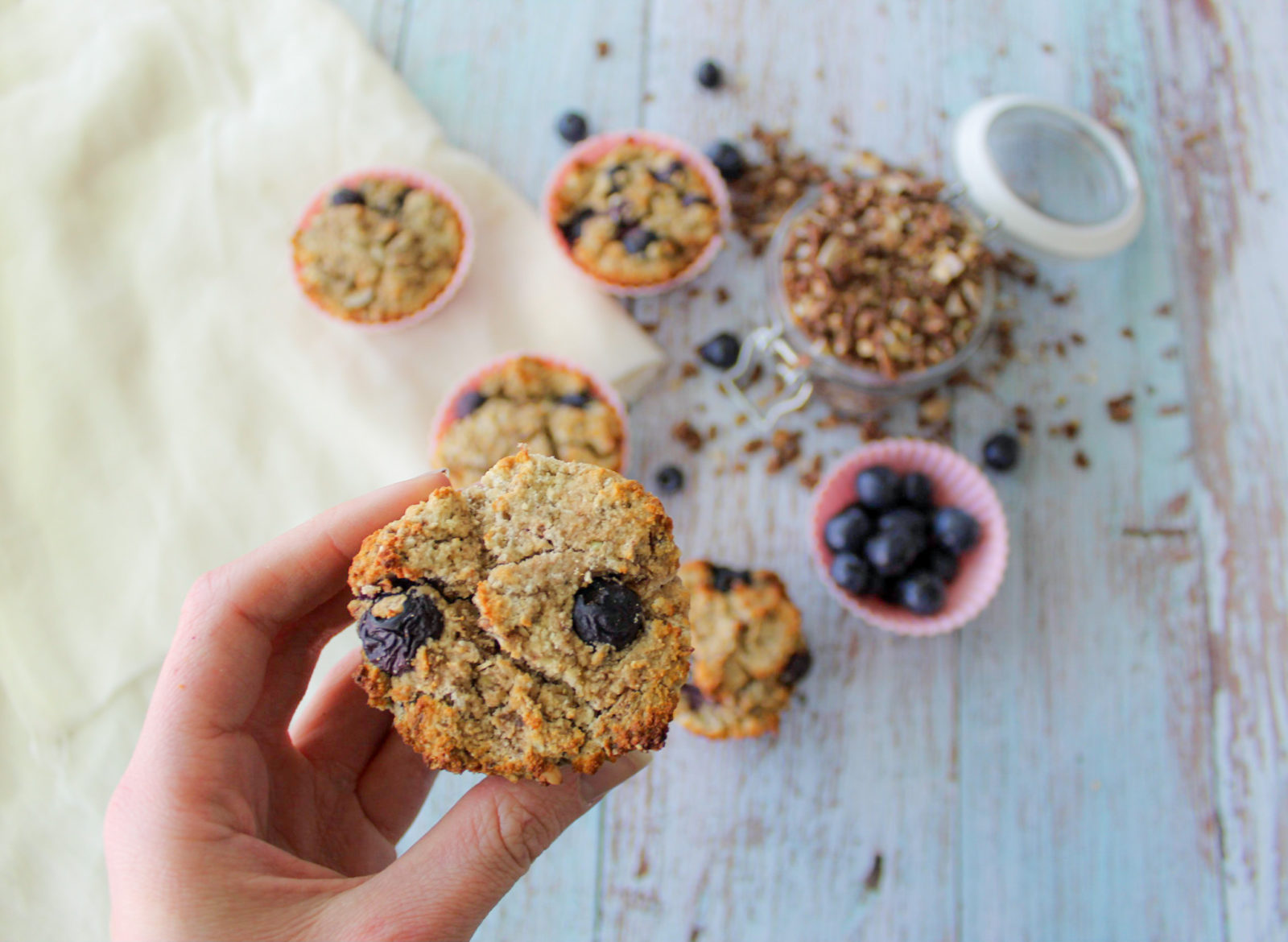 Ontbijtmuffins met blauwe bessen