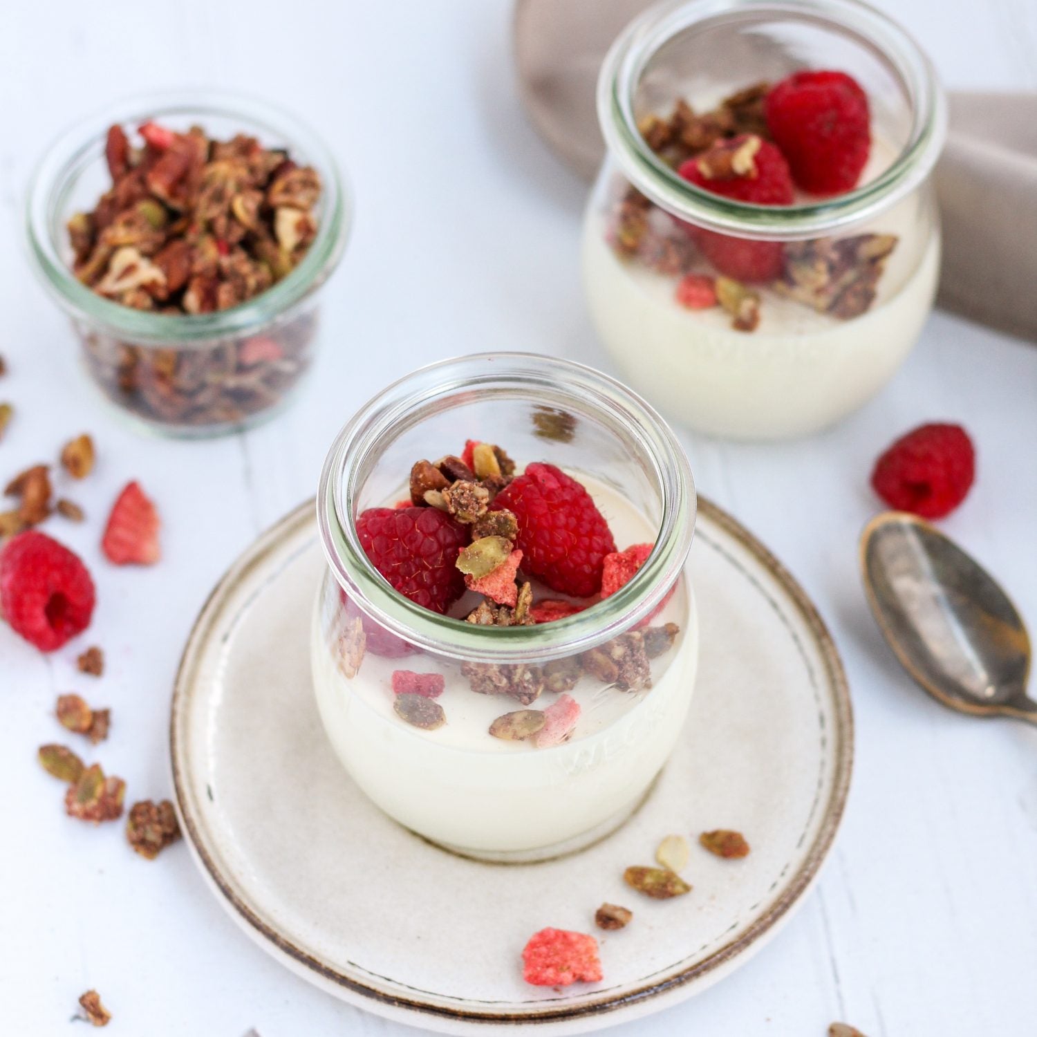 Panna cotta van Griekse yoghurt