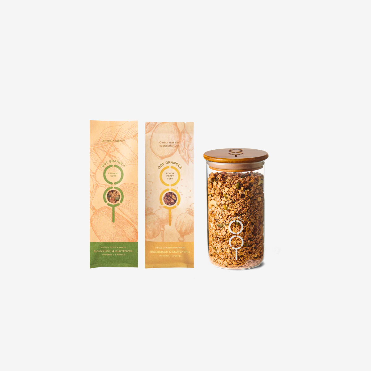 Granola Cadeaupakket (2 granola's + bewaarpot)
